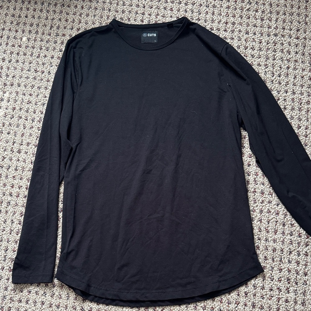 Cuts Clothing Black Long Sleeve Tee